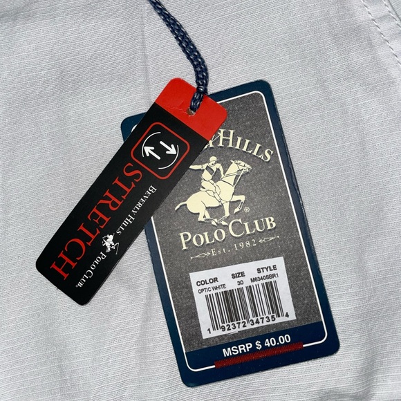 Beverly Hills Polo Club White Shorts 30W - Picture 3 of 5